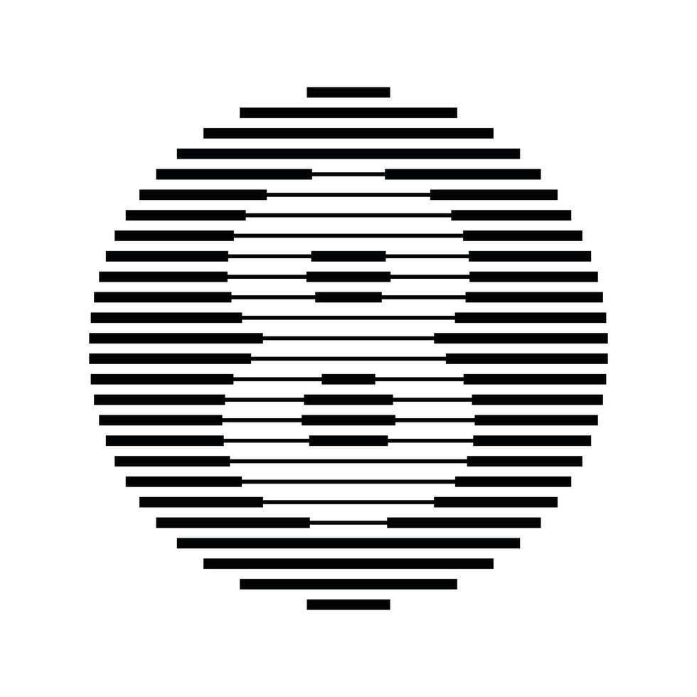 Eight Number Round Line Abstract Optical Illusion Stripe Halftone Symbol Icon vector