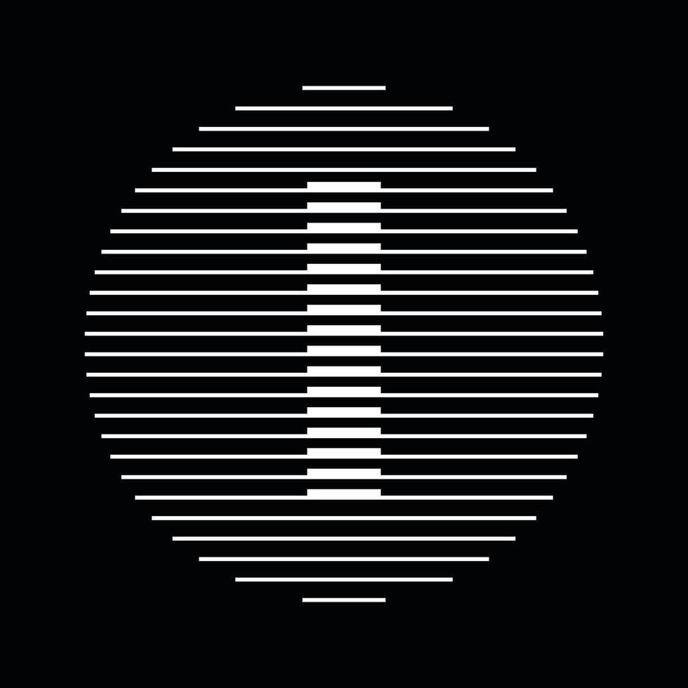 I Alphabet Letter Logo Round Circle Line Abstract Optical Illusion Stripe Halftone Symbol Icon vector