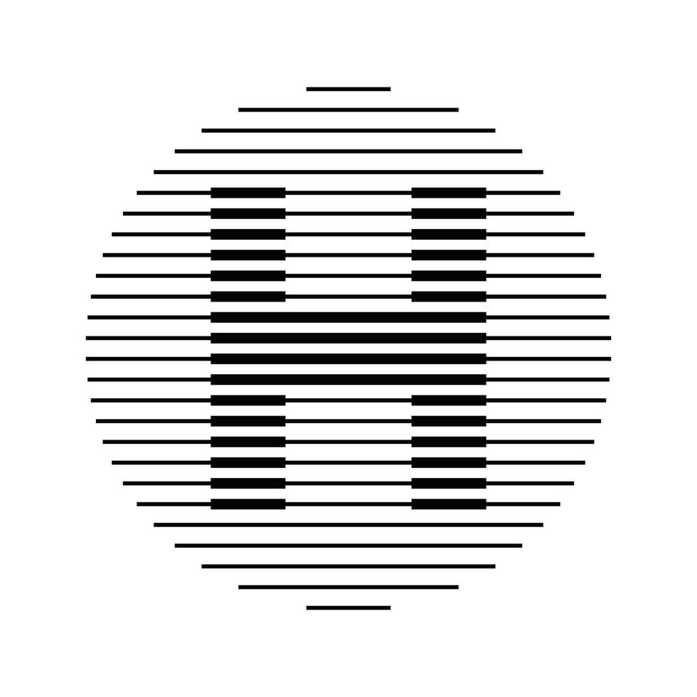 H Alphabet Letter Logo Round Circle Line Abstract Optical Illusion Stripe Halftone Symbol Icon vector