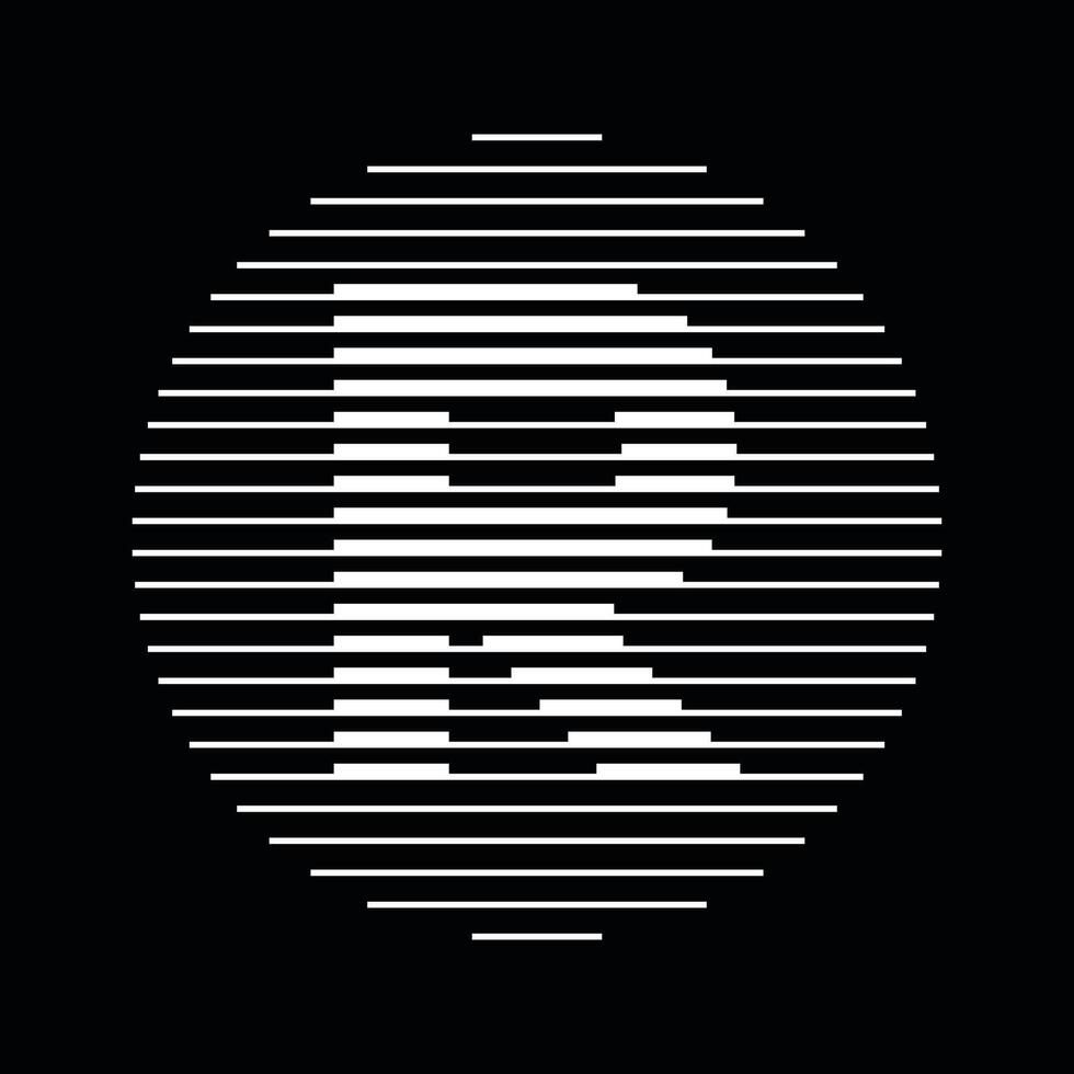 R Alphabet Letter Logo Round Circle Line Abstract Optical Illusion Stripe Halftone Symbol Icon vector
