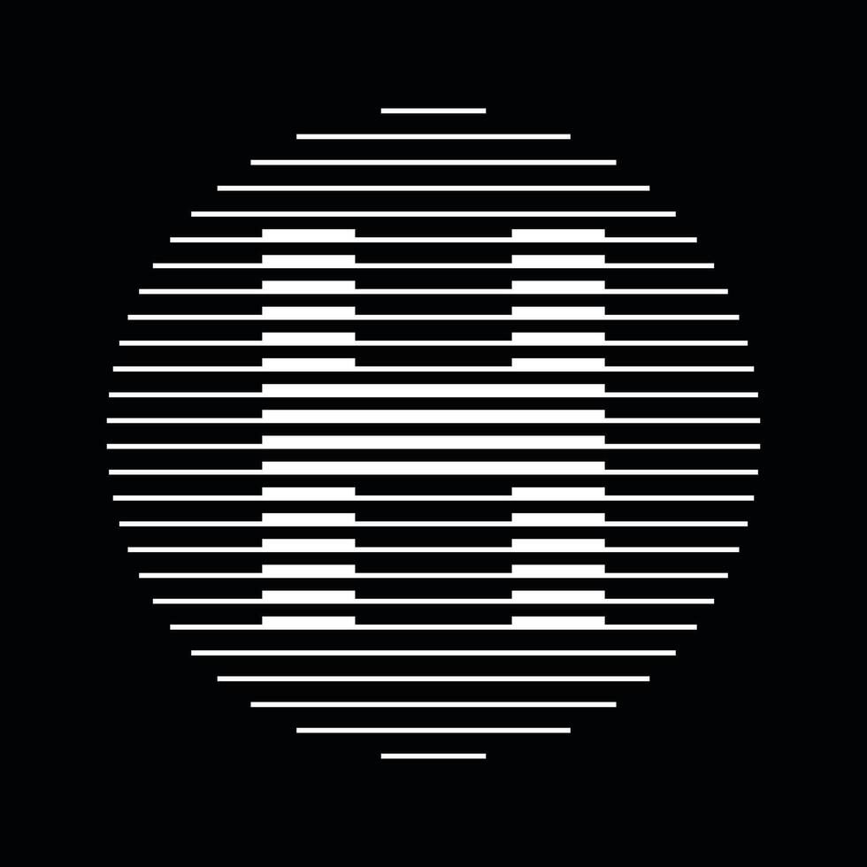 H Alphabet Letter Logo Round Circle Line Abstract Optical Illusion Stripe Halftone Symbol Icon vector