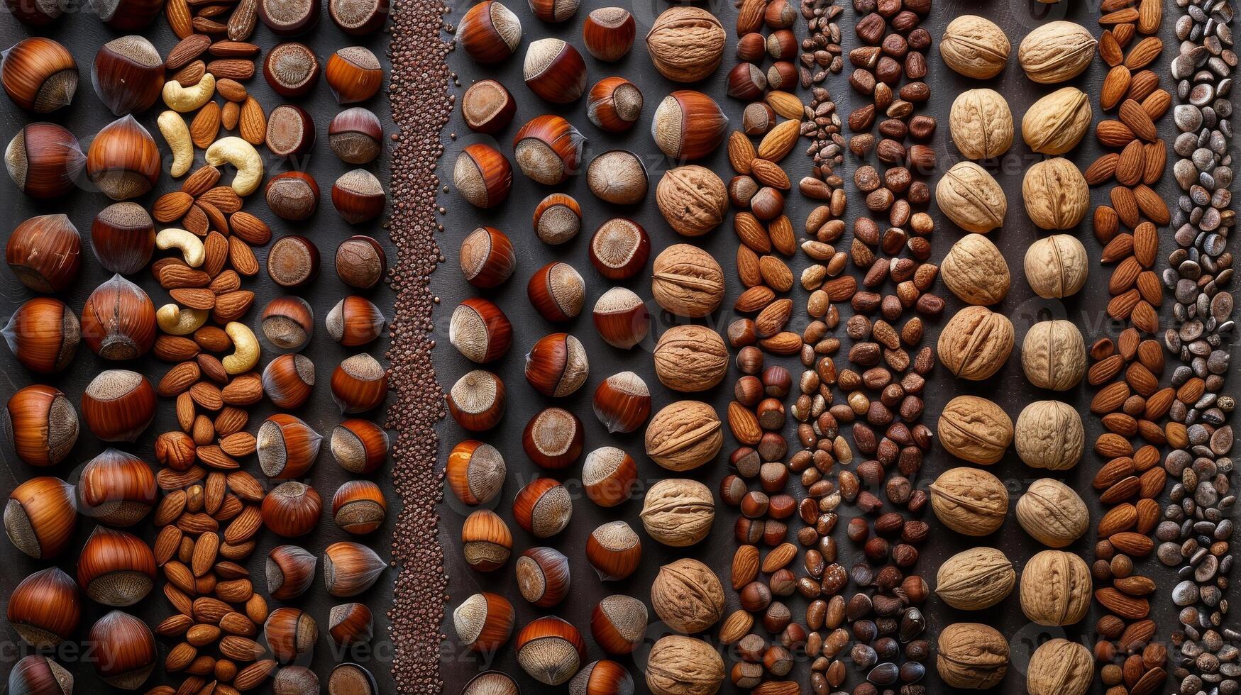 Grid Display of Assorted Nuts photo