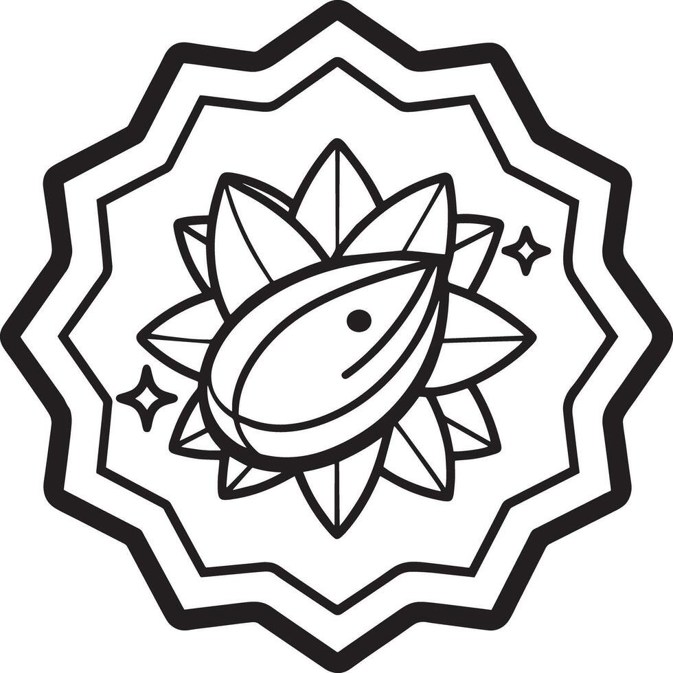 illustration of sticker line art black and white illustraion vector