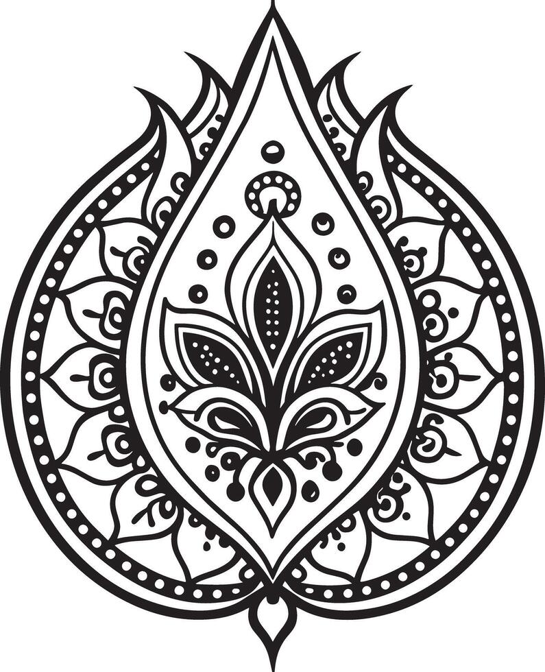 abstract floral ornament illustration for your design black and white vector