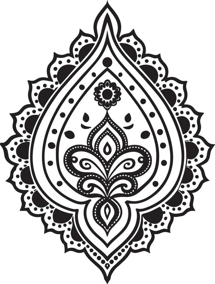 abstract floral ornament illustration for your design black and white vector