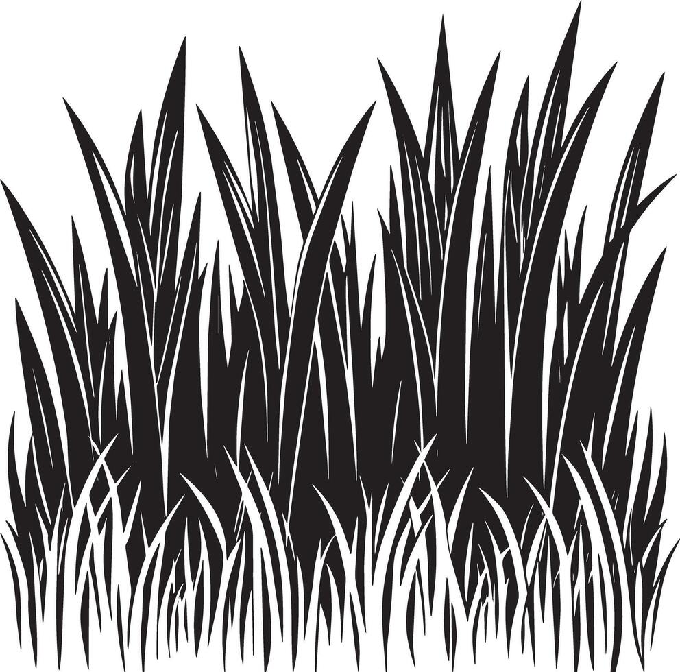 illustration of a grass silhouette black and white vector