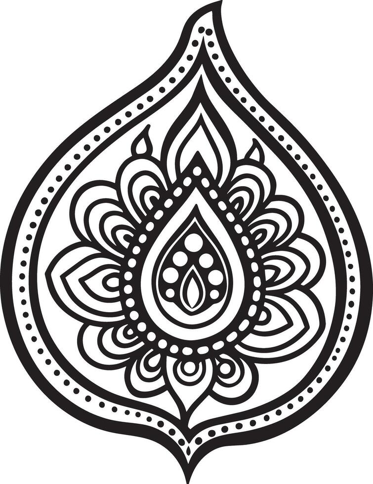 abstract floral ornament illustration for your design black and white vector