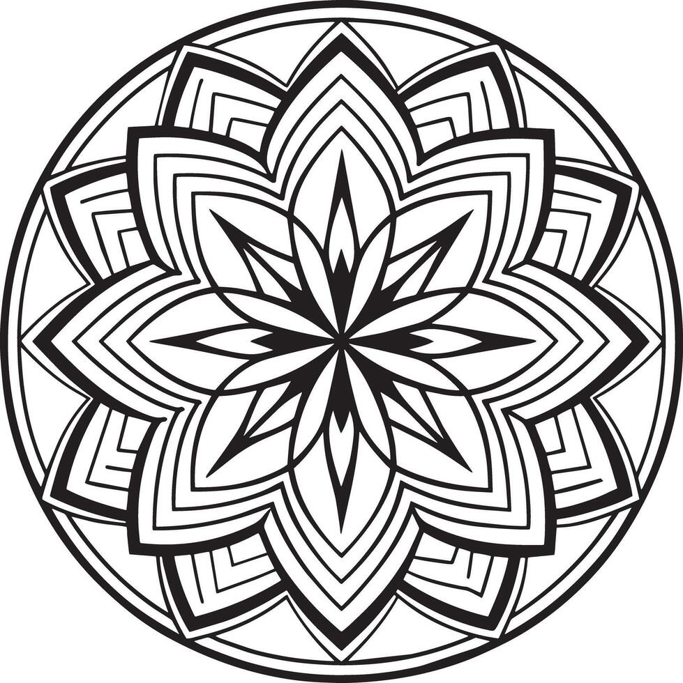 abstract floral ornament black and white illustration vector