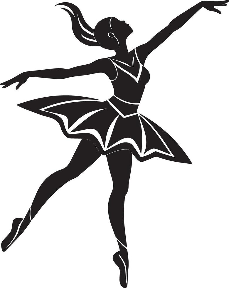 ballet dancer silhouette illustration black and white vector
