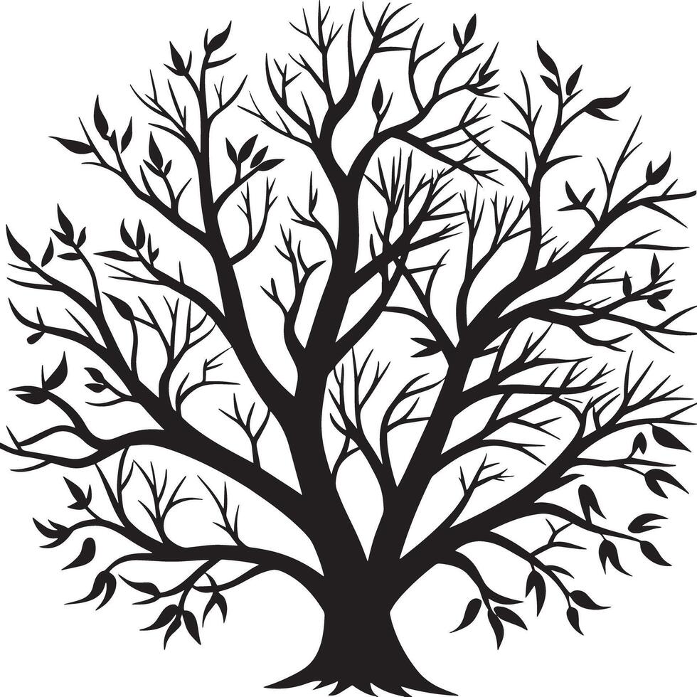 black and white tree silhouettes illustration vector