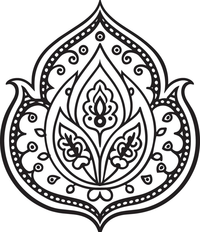 abstract floral ornament illustration for your design black and white vector
