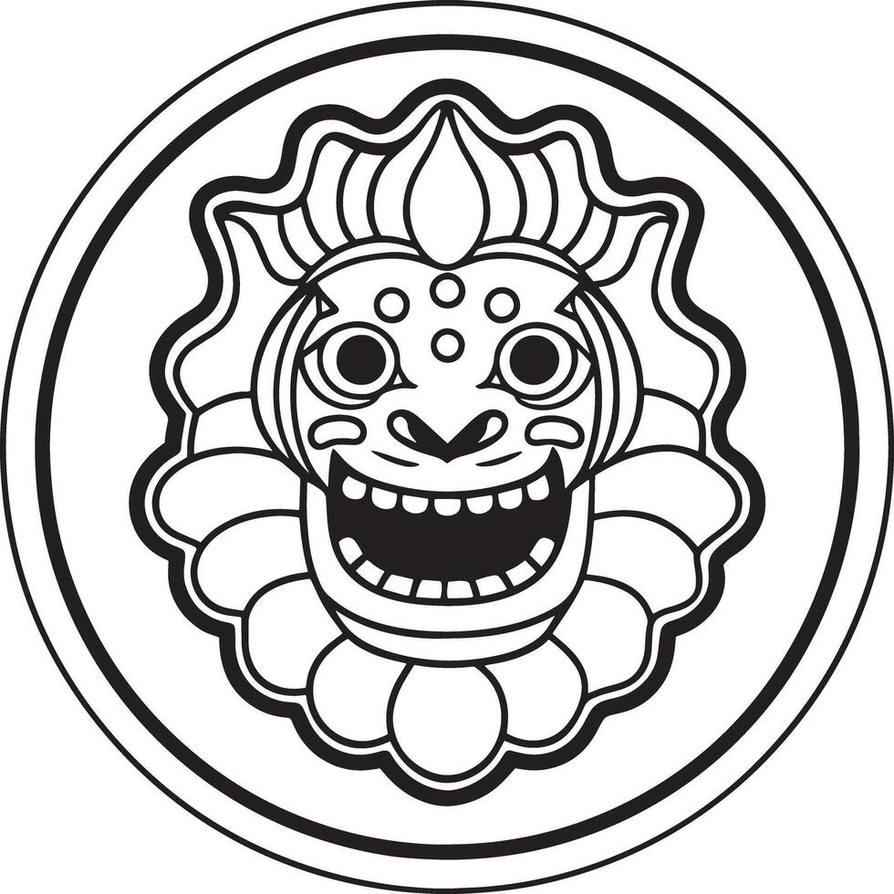 illustration of sticker line art black and white illustraion vector