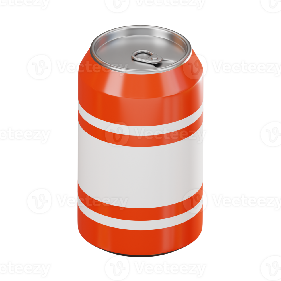 Refreshing Soda Can of Iconic Beverage. 3D Render png