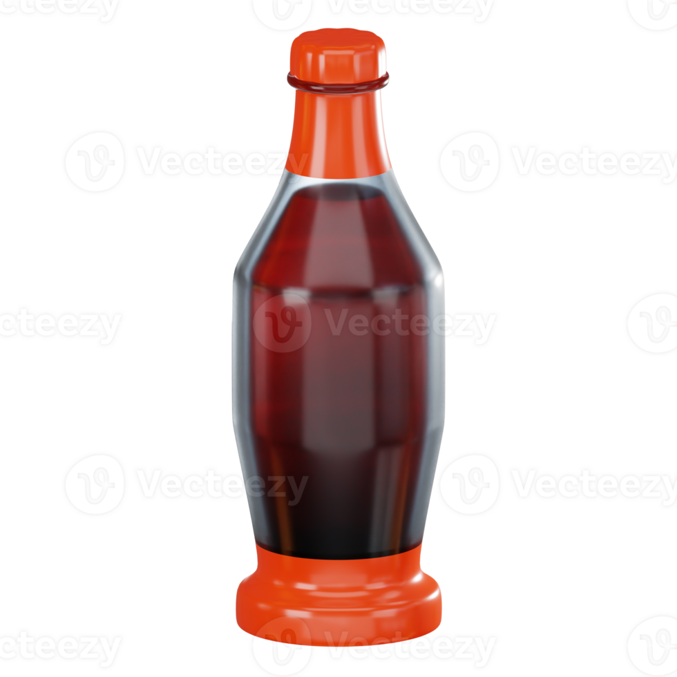 Cola Soda Bottle for Beverage Concepts. 3D Render png