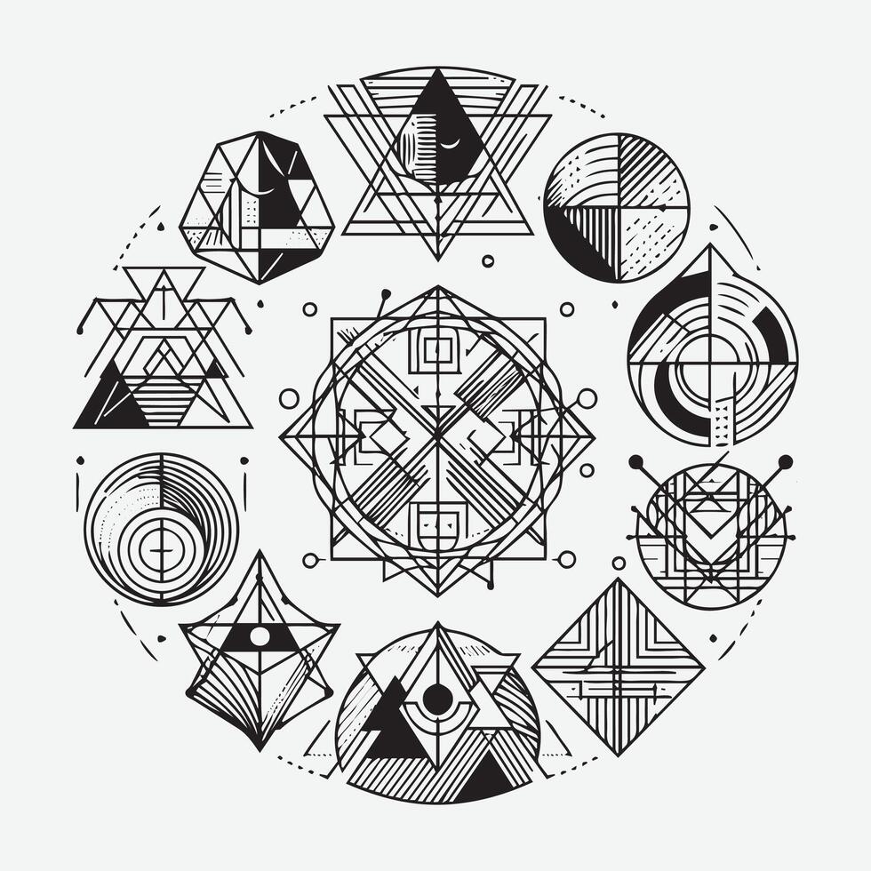 outline art Asymmetrical abstract shape vector