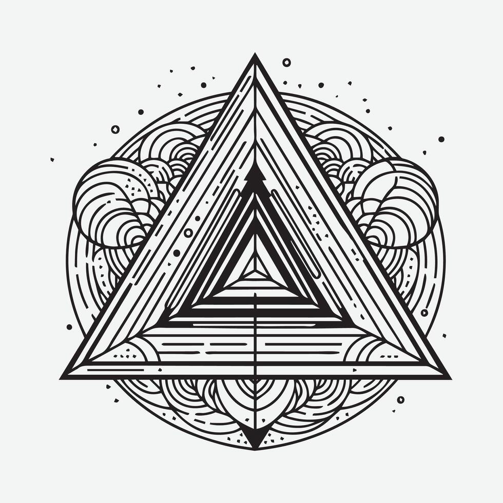 Outline art Asymmetrical abstract shape vector