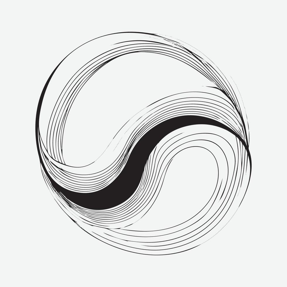 outline art Asymmetrical abstract shape vector