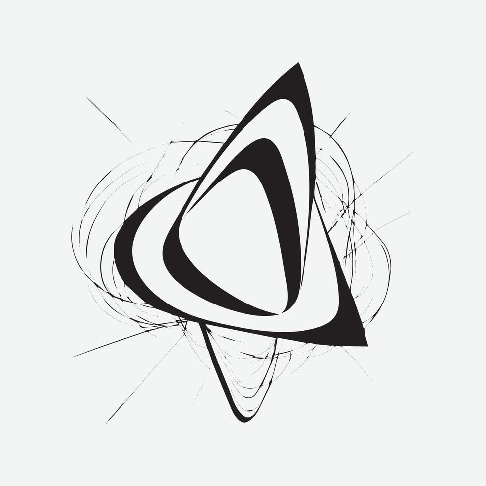 outline art Asymmetrical abstract shape vector