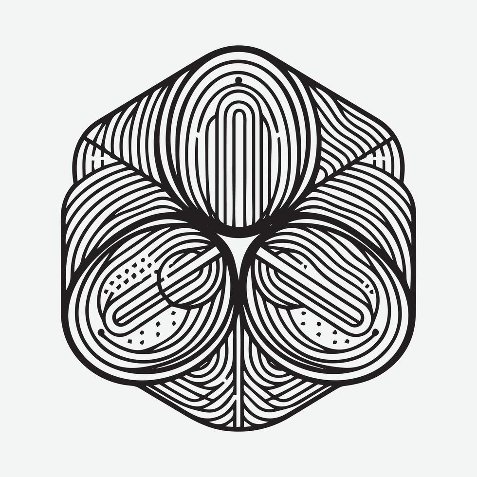 Outline art Asymmetrical abstract shape vector
