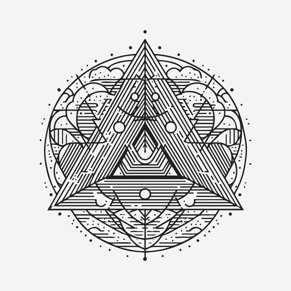 Outline art Asymmetrical abstract shape vector