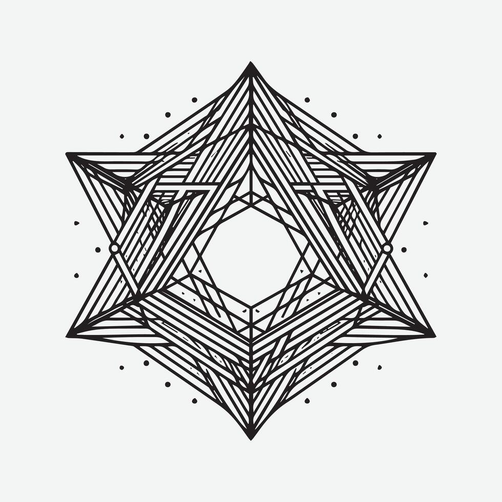 Outline art Asymmetrical abstract shape vector