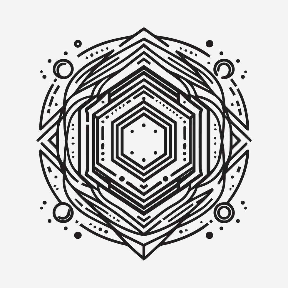 Outline art Asymmetrical abstract shape vector