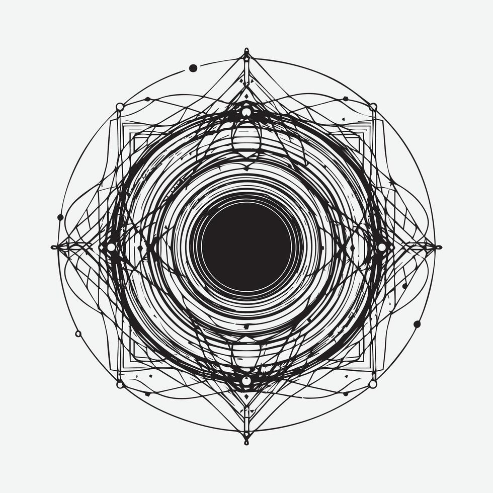 Outline art Asymmetrical abstract shape vector