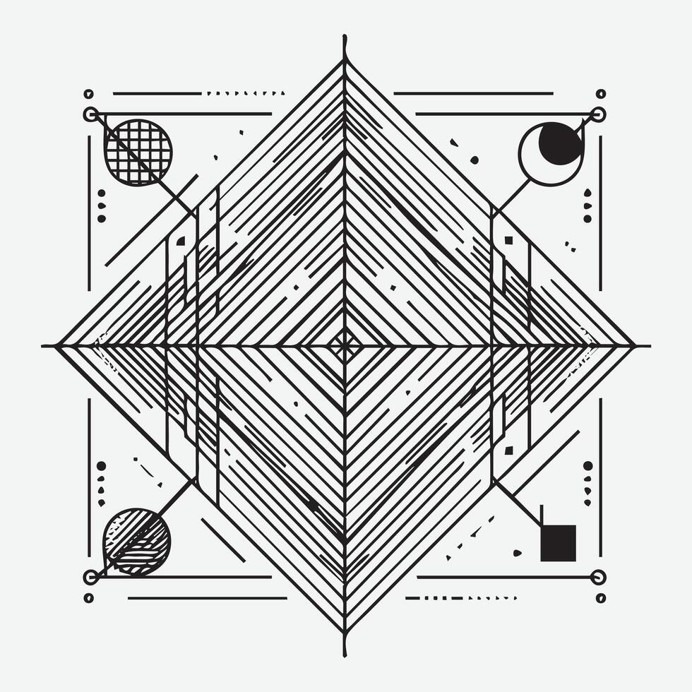 Outline art Asymmetrical abstract shape vector