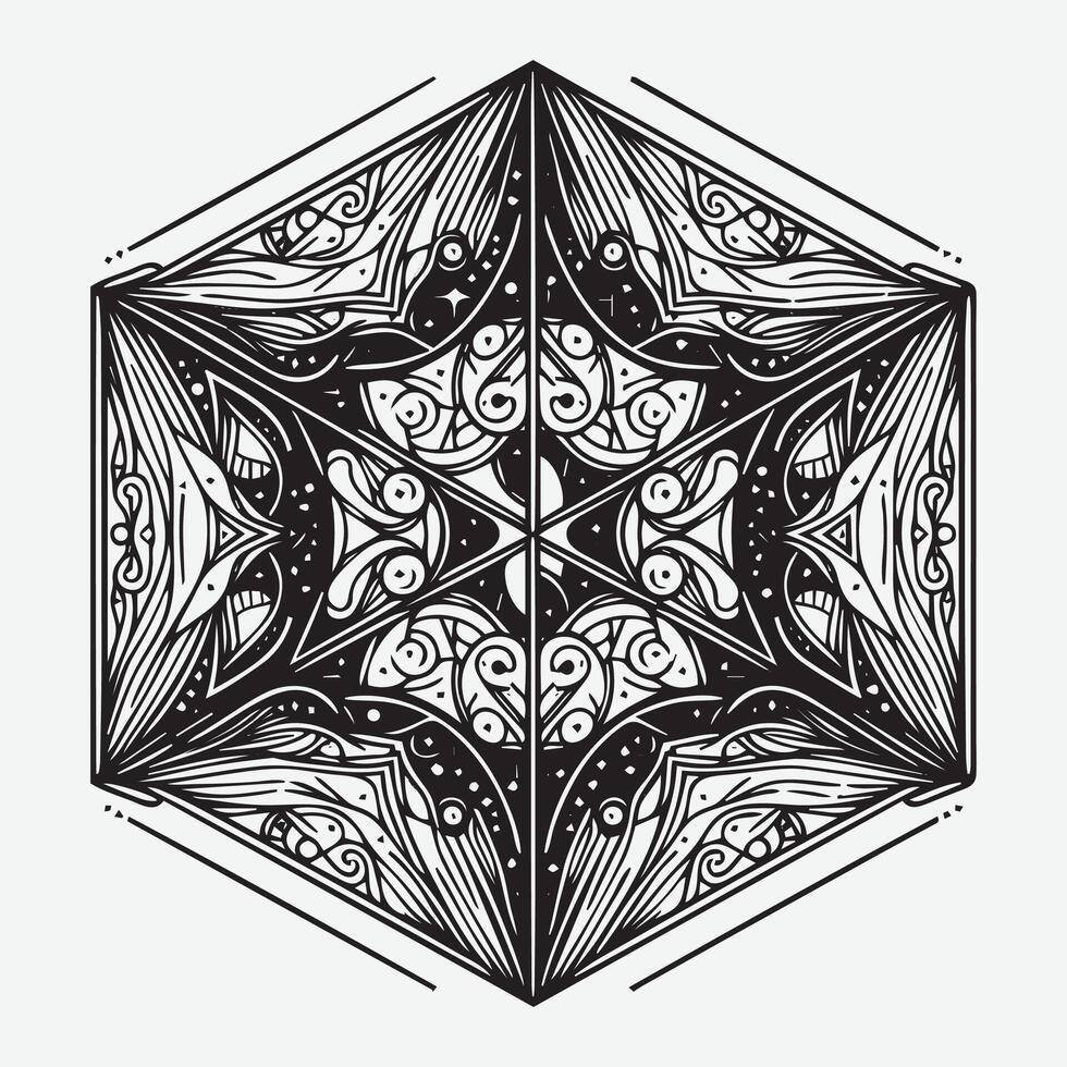 Outline art Asymmetrical abstract shape vector