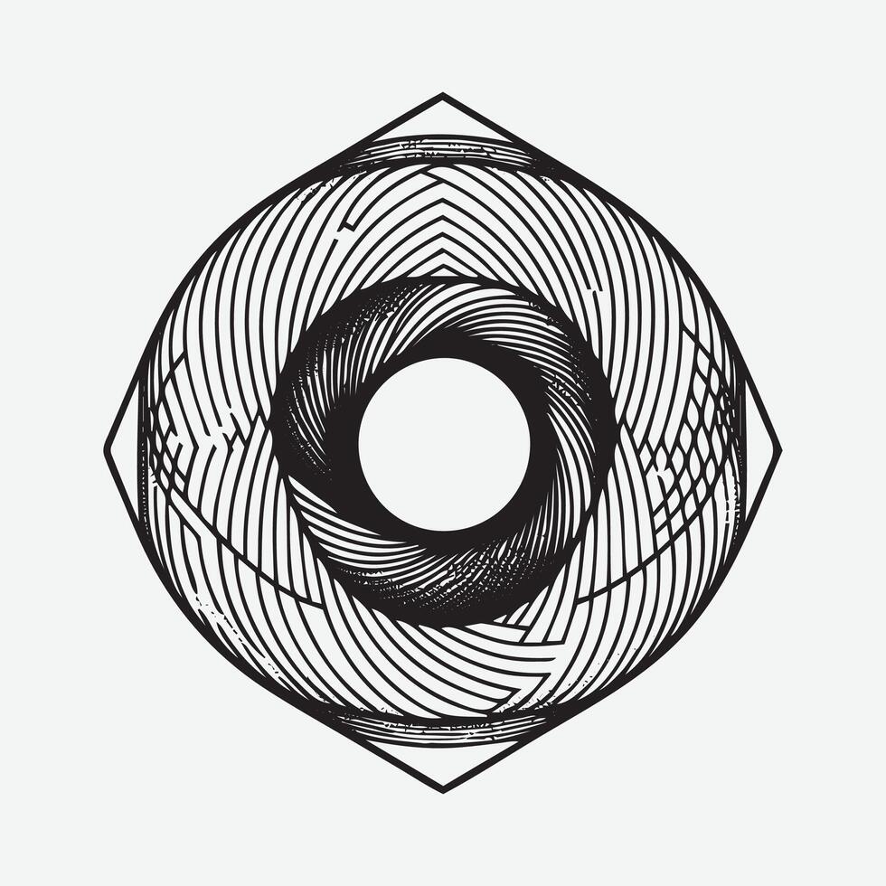 Outline art Asymmetrical abstract shape vector