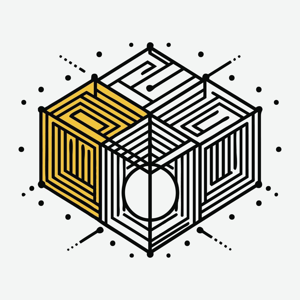 Outline art Asymmetrical abstract shape vector