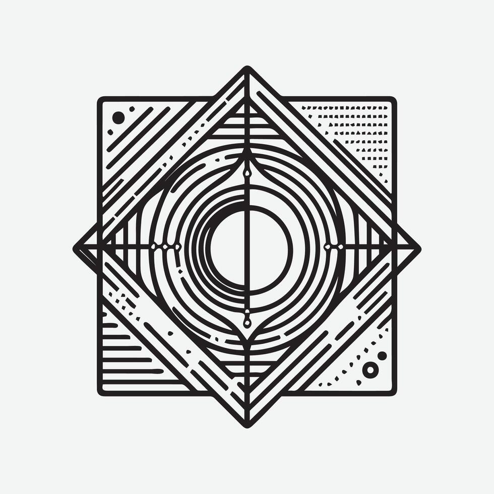 Outline art Asymmetrical abstract shape vector