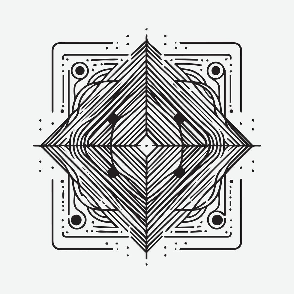 Outline art Asymmetrical abstract shape vector