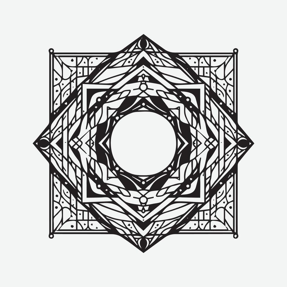 Outline art Asymmetrical abstract shape vector