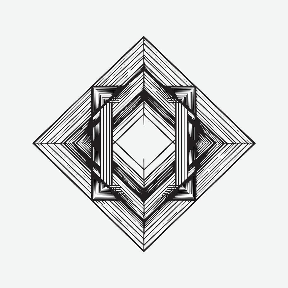 outline art Asymmetrical abstract shape vector