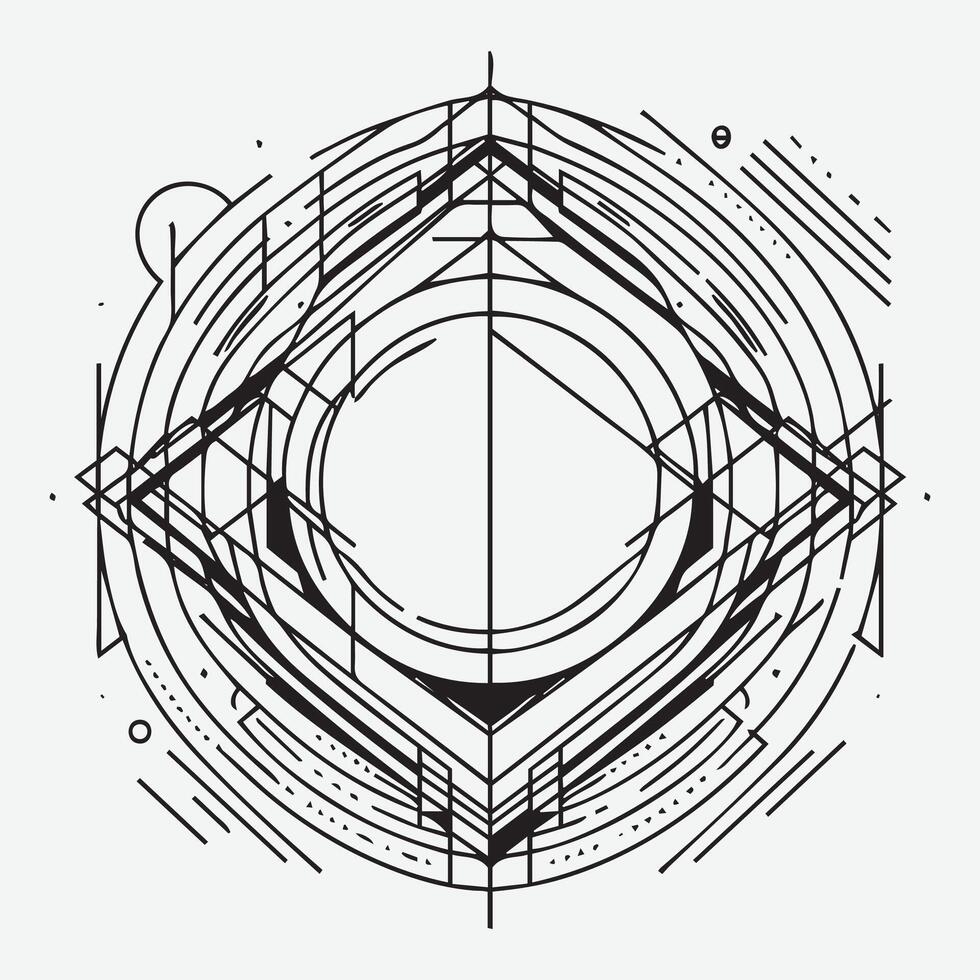 Outline art Asymmetrical abstract shape vector