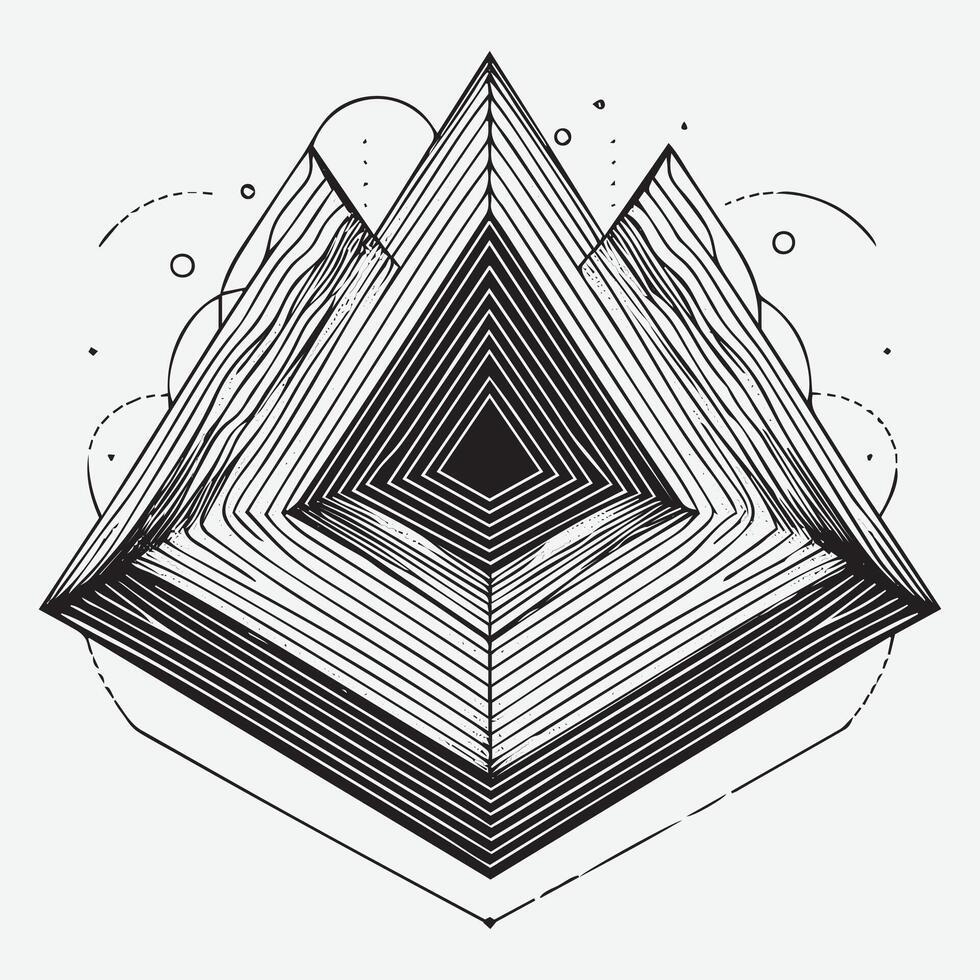 Outline art Asymmetrical abstract shape vector