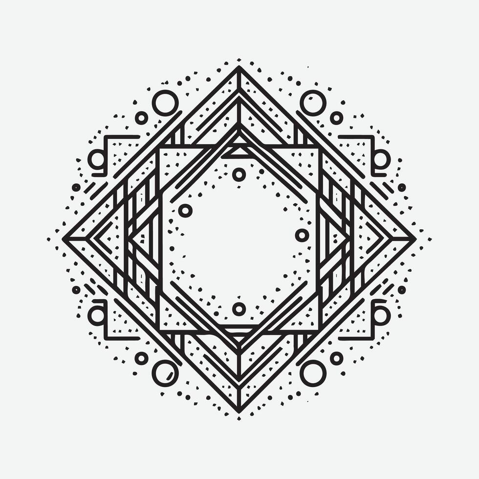 Outline art Asymmetrical abstract shape vector