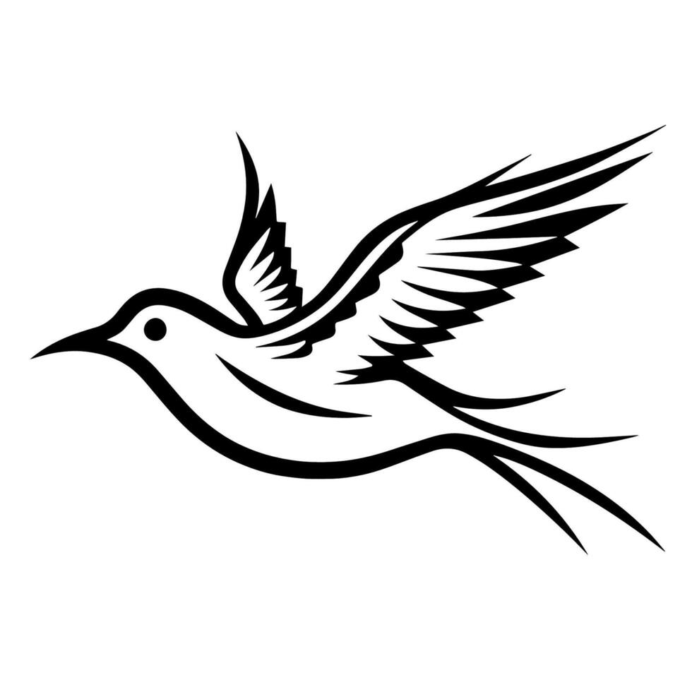 Simple outline icon of a bird in , versatile for nature-themed designs. vector