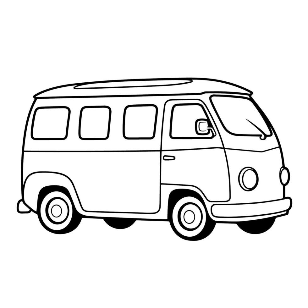 outline of a modern van icon. vector