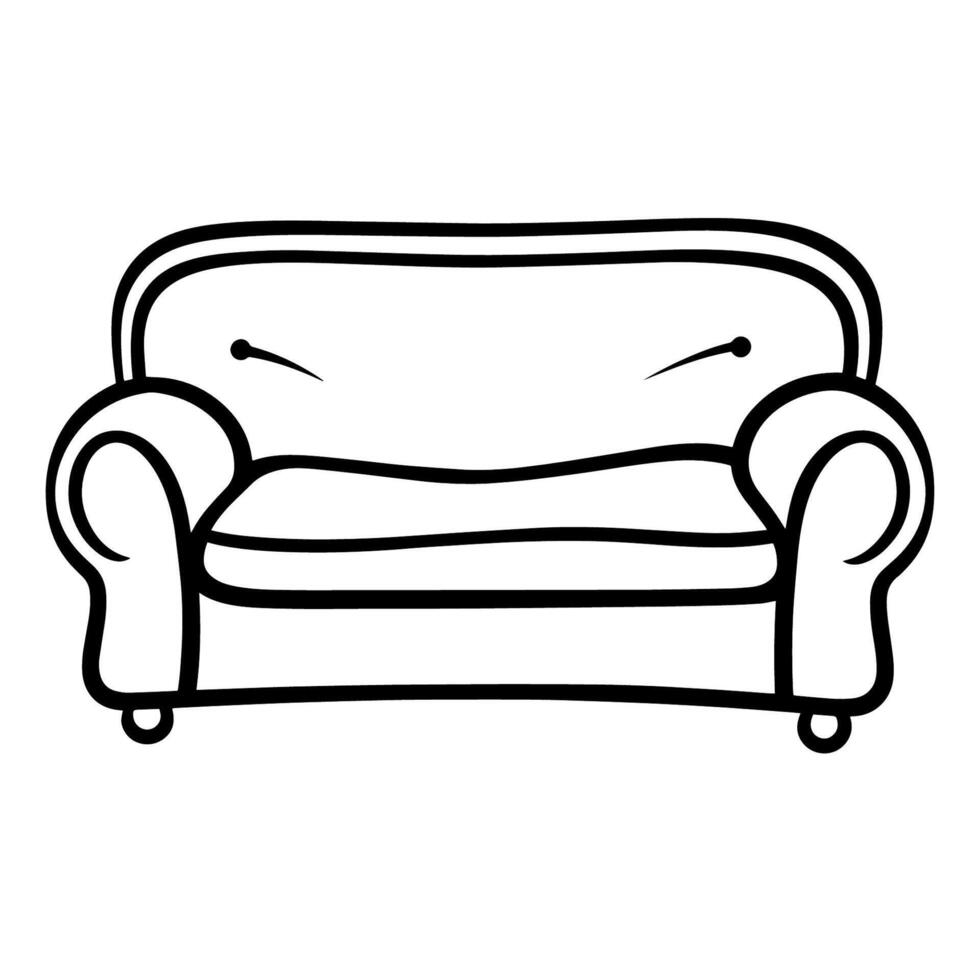 Sleek outline of a contemporary sofa icon. vector