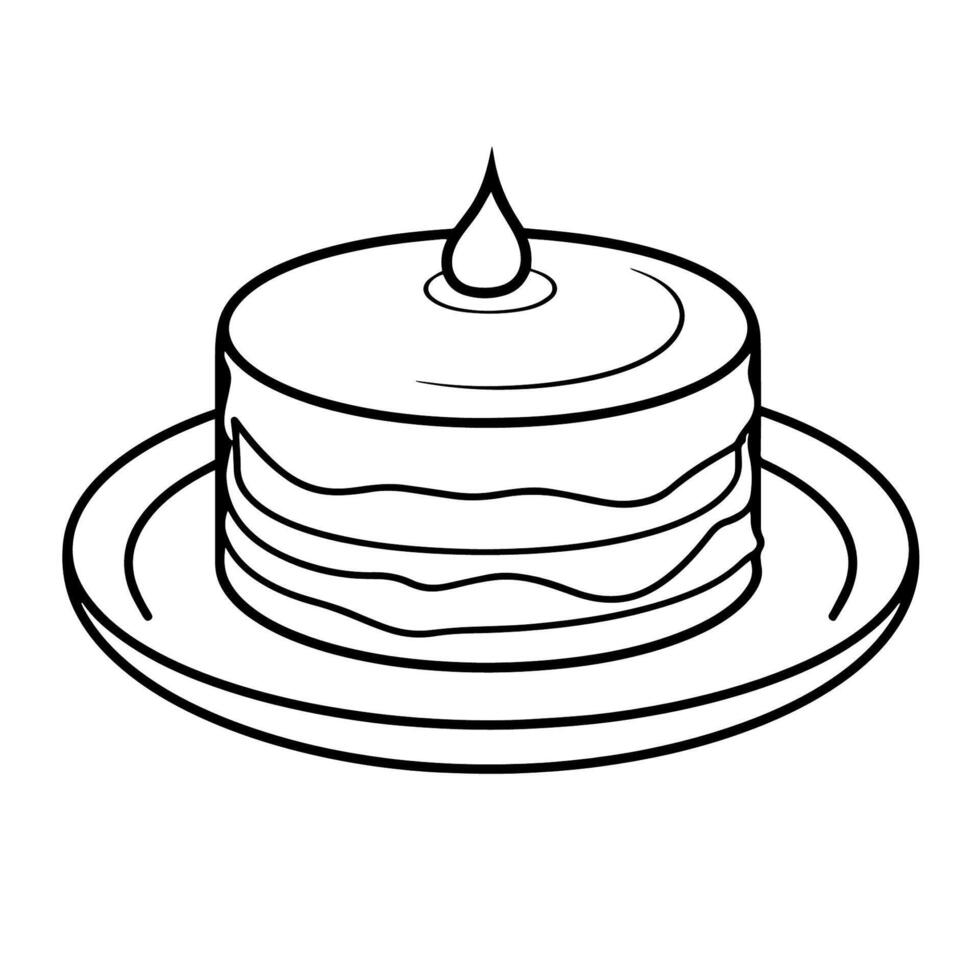 Elegant outline icon of a cake dessert in , perfect for bakery designs. vector