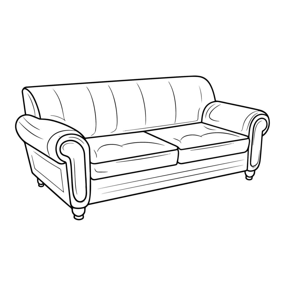 Sleek outline of a contemporary sofa icon. vector