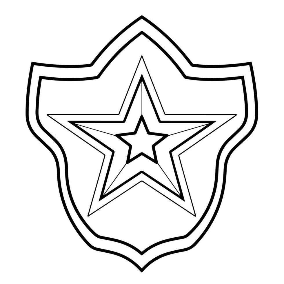 Streamlined outline icon of a protective shield in , ideal for security designs. vector