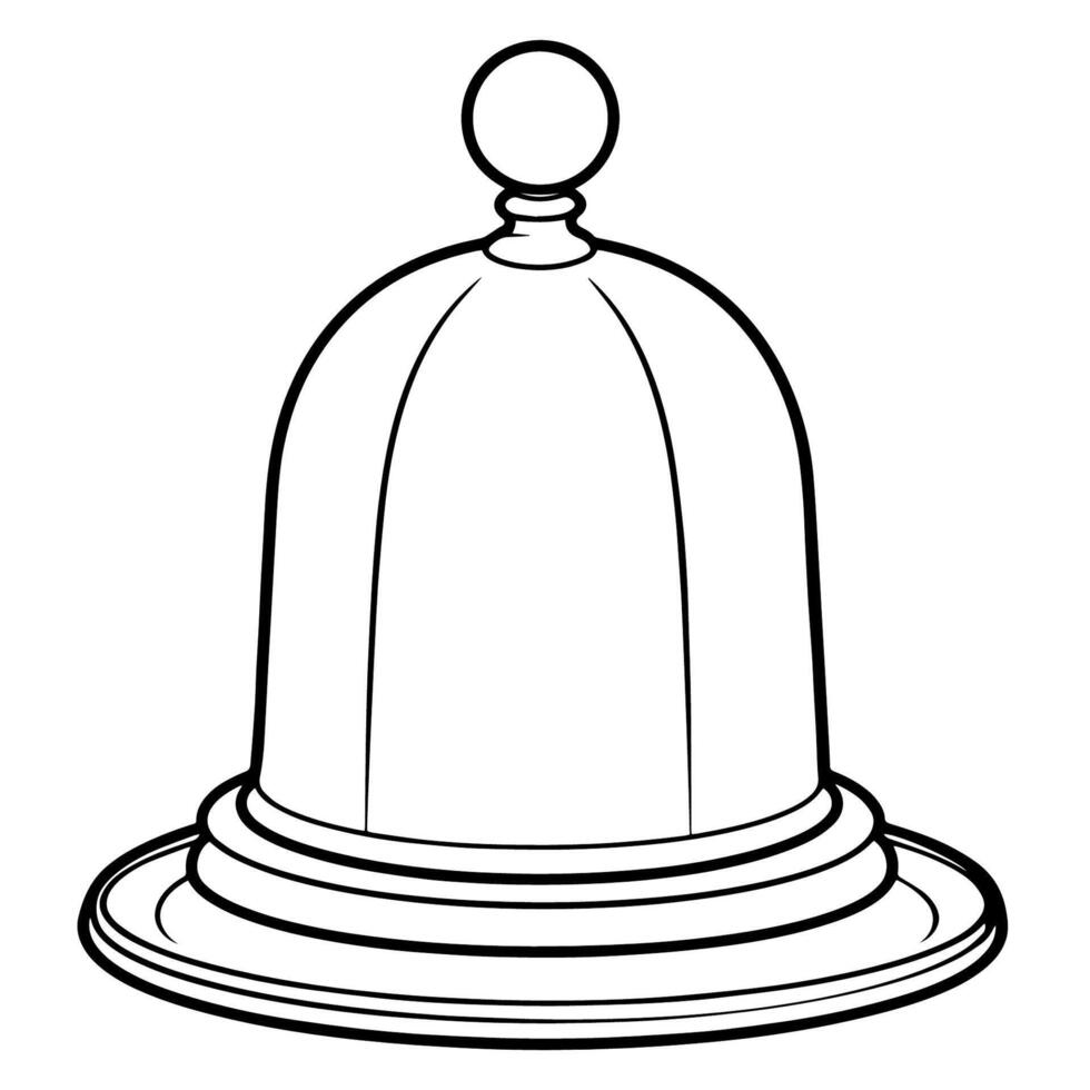 Sleek outline icon of a cloche in , perfect for culinary designs. vector