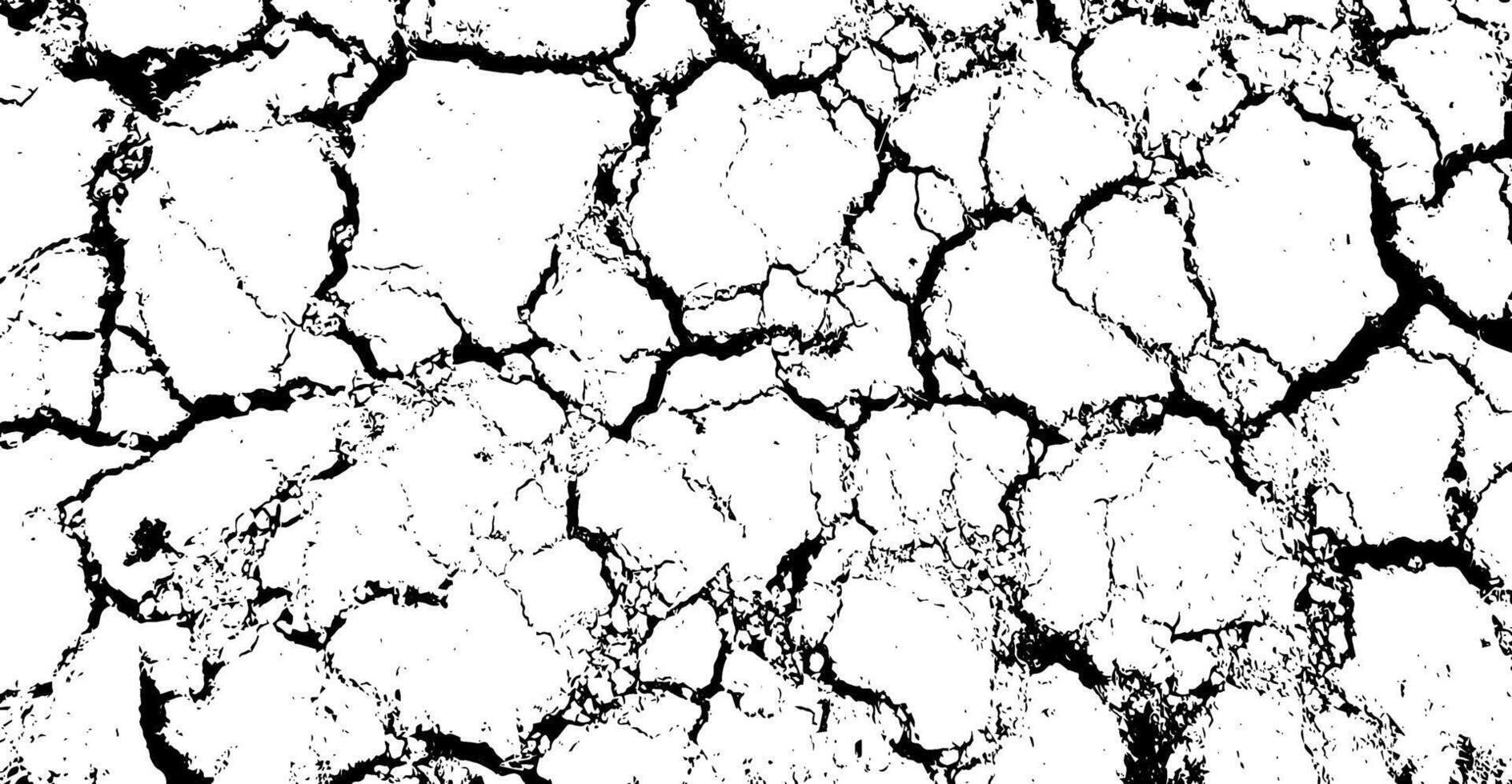 two different images of cracked and dry land ground, cracked white paint on a white background, a black and white drawing of a cracked wall set, a black and white image of a cracked wall vector