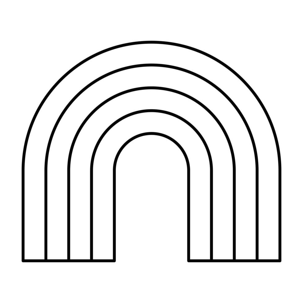 rainbow y2k element line icon. vector