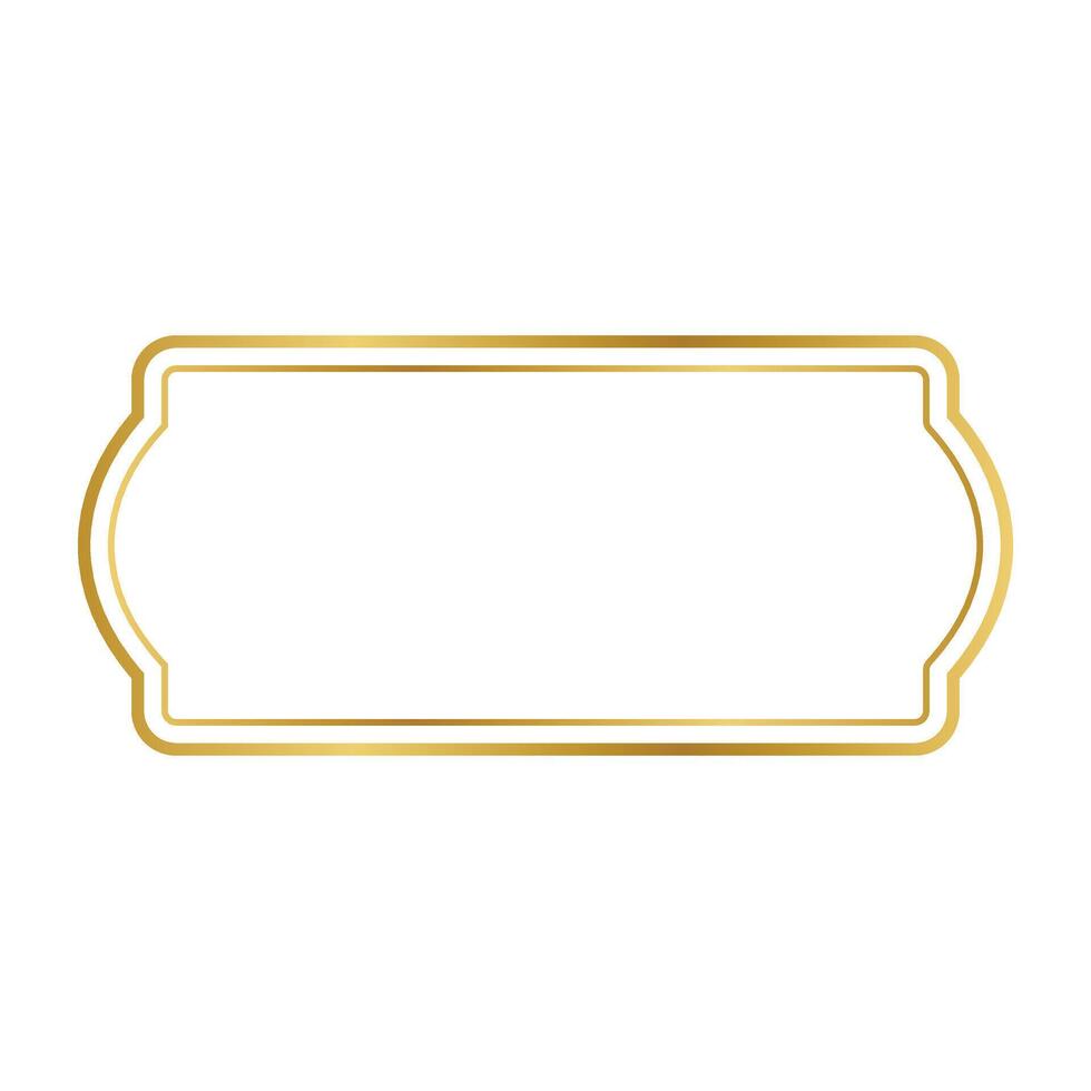 vintage label gold frame line. vector