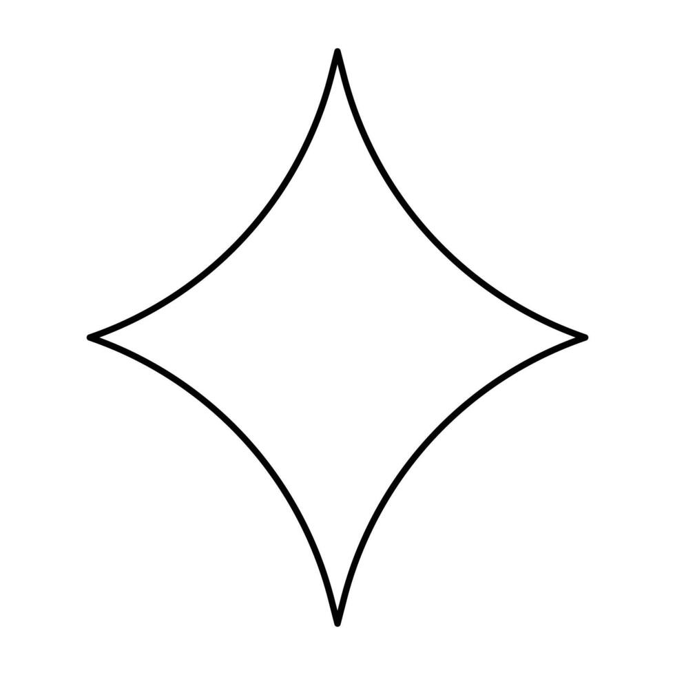 Sparkle Star y2k element line icon. vector