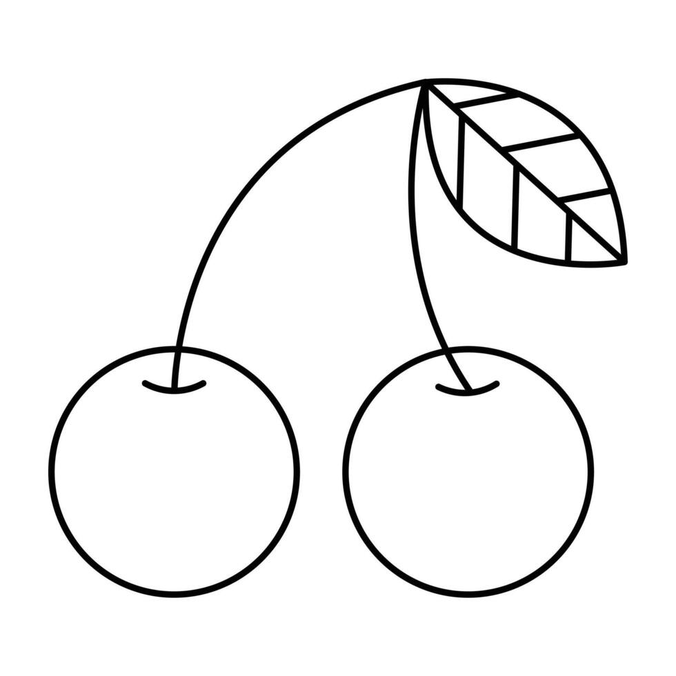 cherry y2k element line icon. vector